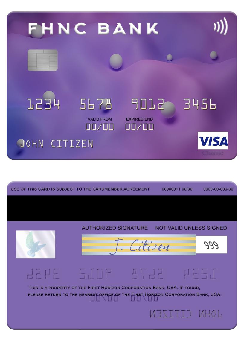 USA First Horizon National Corporation Bank visa card